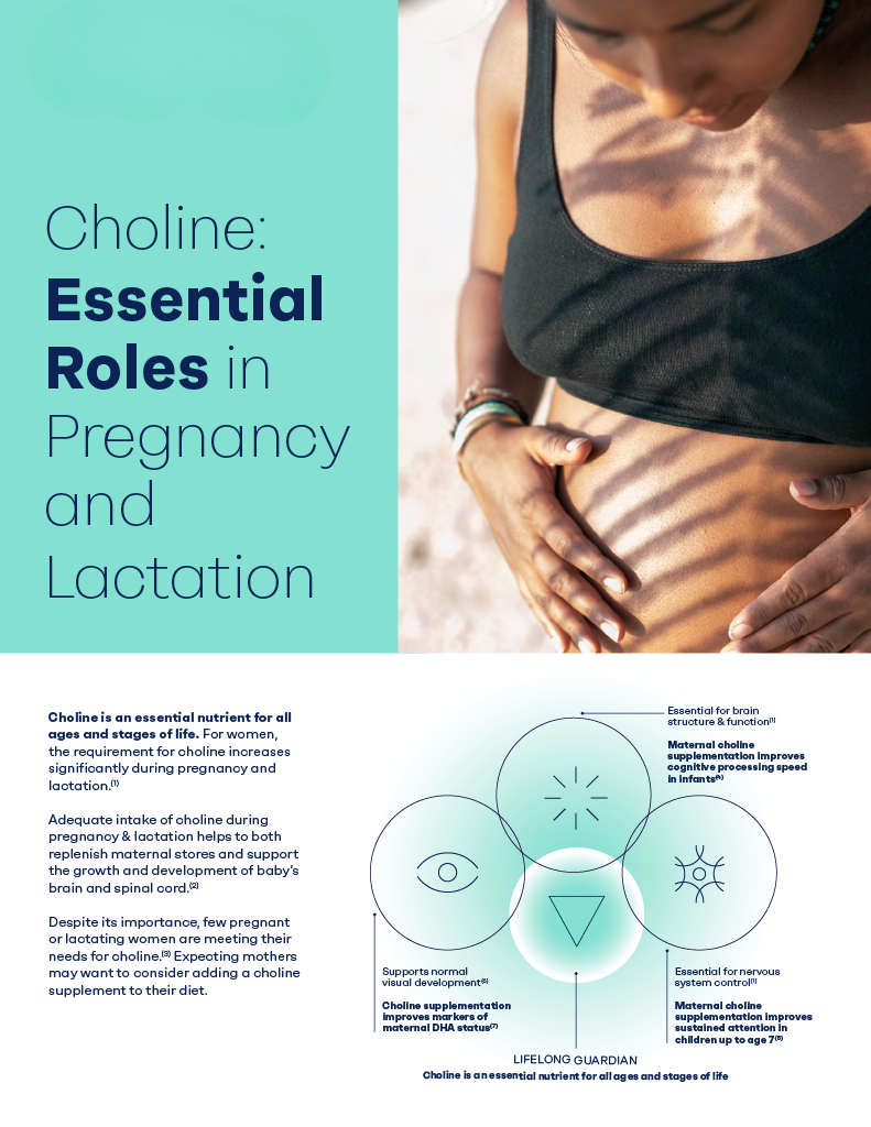 Pregnant woman with choline description.