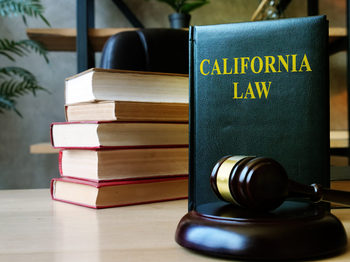 California law books, gavel.