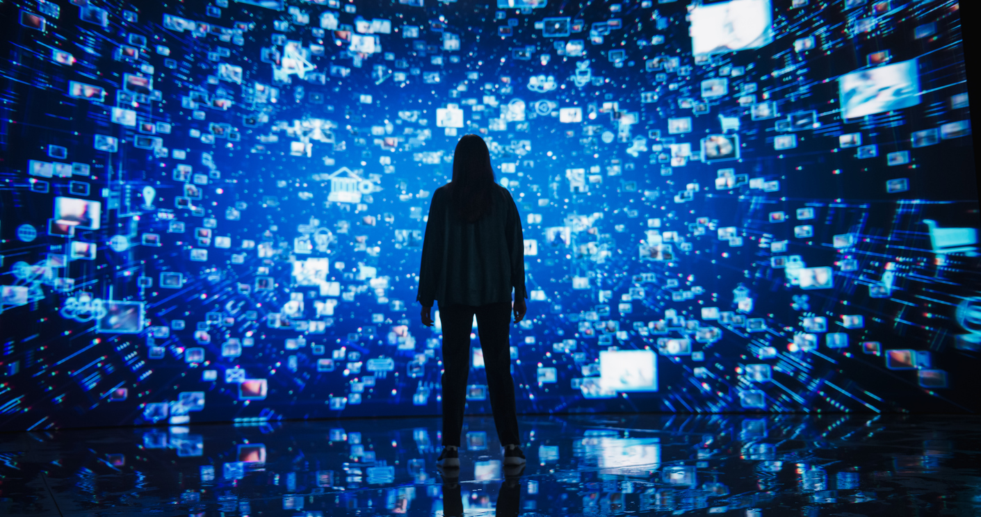 graphic of person standing in ai graphics